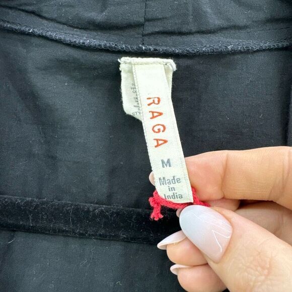 Anthropologie Raga Womens Black Floral Embroidered Open Front Cardigan Kimono Me - Picture 5 of 10